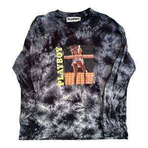 Playboy Tie-Dye Long Sleeve Shirt Black & White Large